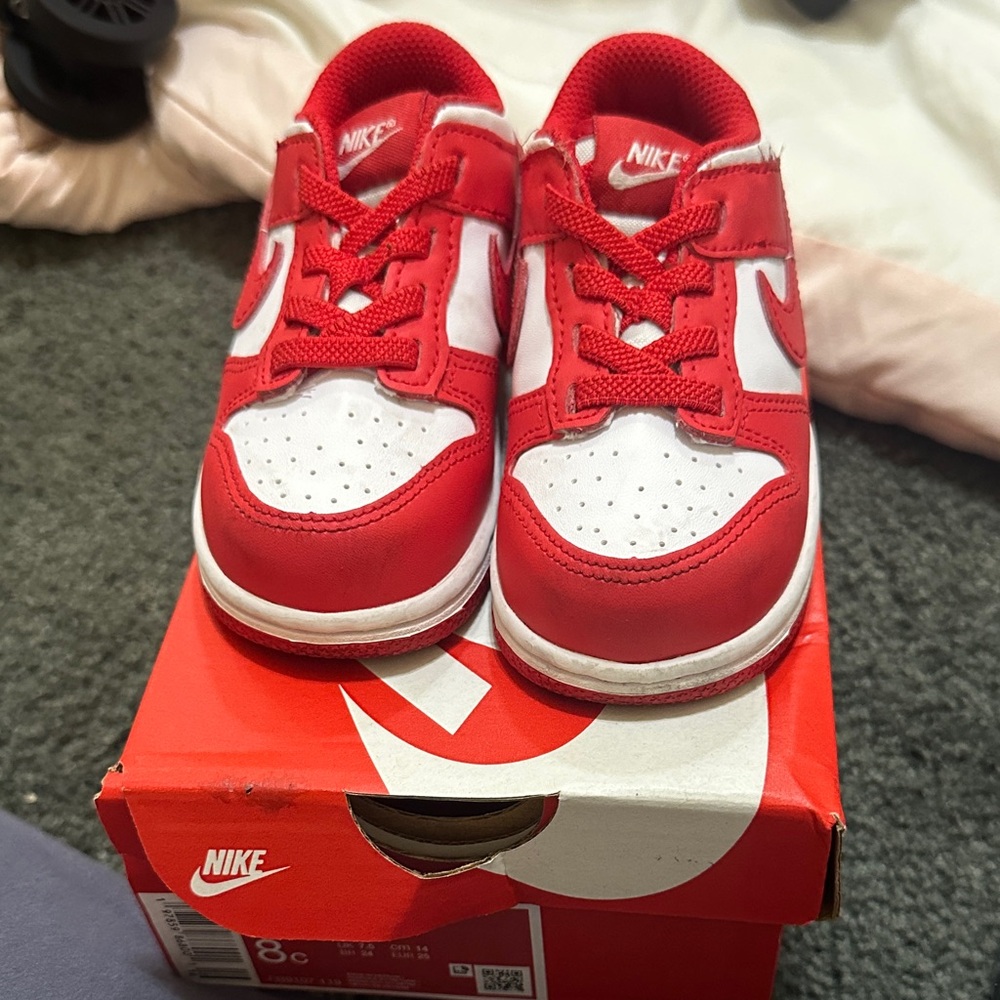 Jordan Kids Red and White Sneakers